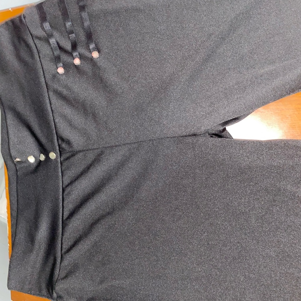 Black Leggings with Button Detail